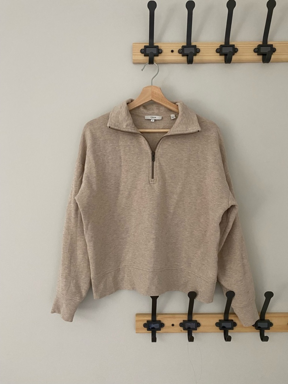 Vince Half-Zip Sweater in Beige tan